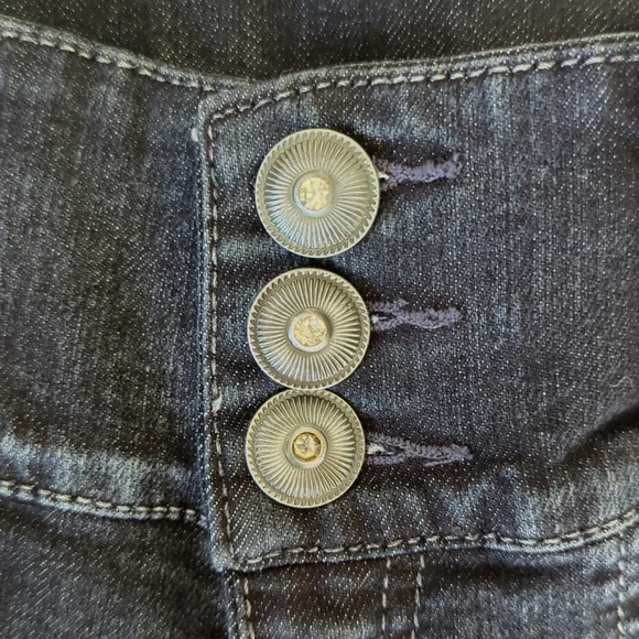 Stitch Embellished Distressed Embroidered Floral Boho Jeans 12 Blue - Picture 9 of 16